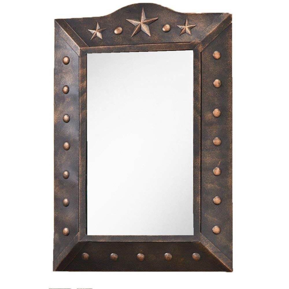 Western Metal Star Wall Mirror
